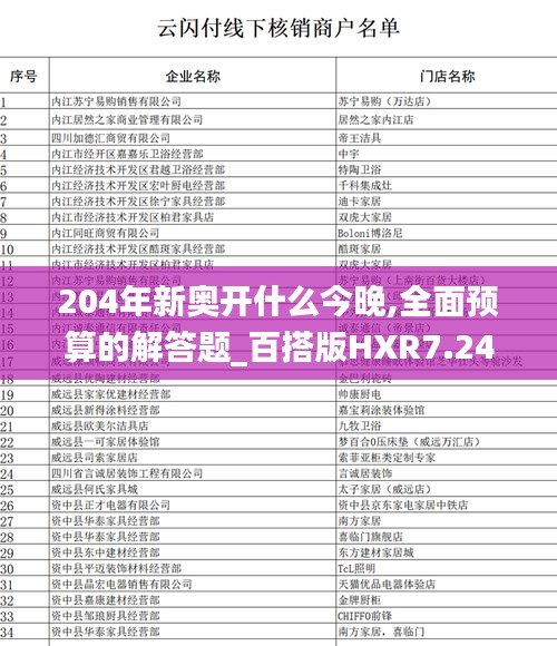 204年新奥开什么今晚,全面预算的解答题_百搭版HXR7.24