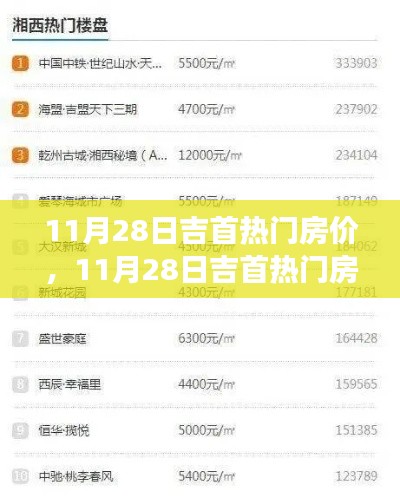 11月28日吉首热门房价解析，热门地段投资价值与市场波动探析