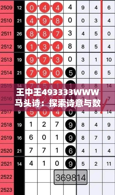 王中王493333WWW马头诗：探索诗意与数字的神秘结合