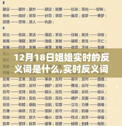 实时反义词探寻，姐姐动态与实时反义词解析