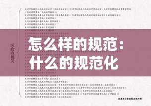 怎么样的规范：什么的规范化 