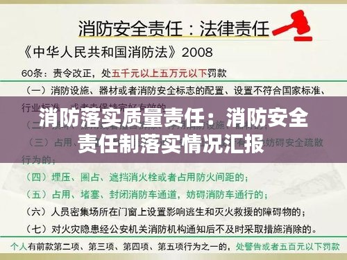 消防落实质量责任：消防安全责任制落实情况汇报 