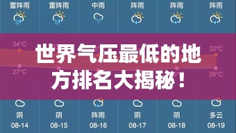 世界气压最低的地方排名大揭秘！