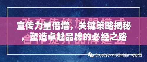 宣传力量倍增，关键策略揭秘，塑造卓越品牌的必经之路