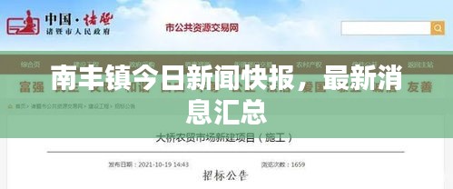 南丰镇今日新闻快报，最新消息汇总