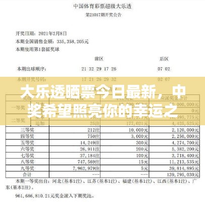 大乐透晒票今日最新，中奖希望照亮你的幸运之门！