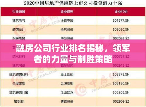 融房公司行业排名揭秘，领军者的力量与制胜策略