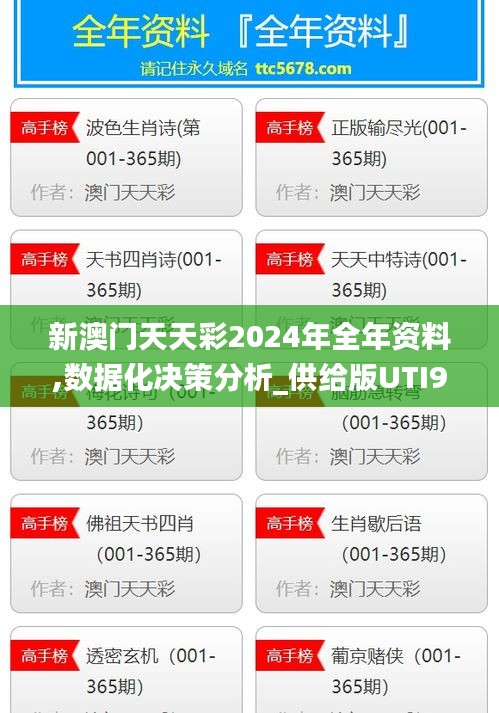 新澳门天天彩2024年全年资料,数据化决策分析_供给版UTI9.68