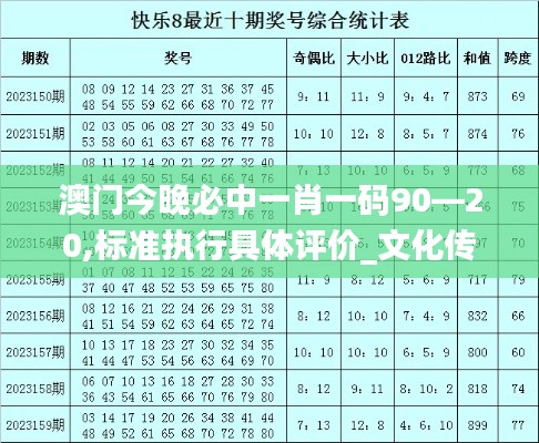 澳门今晚必中一肖一码90—20,标准执行具体评价_文化传承版ECT4.13