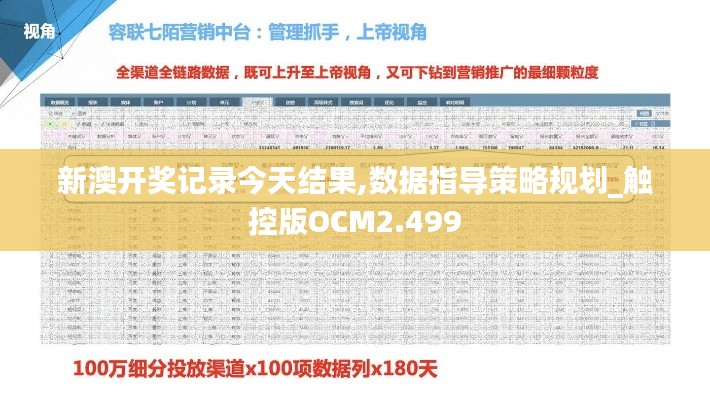 新澳开奖记录今天结果,数据指导策略规划_触控版OCM2.499