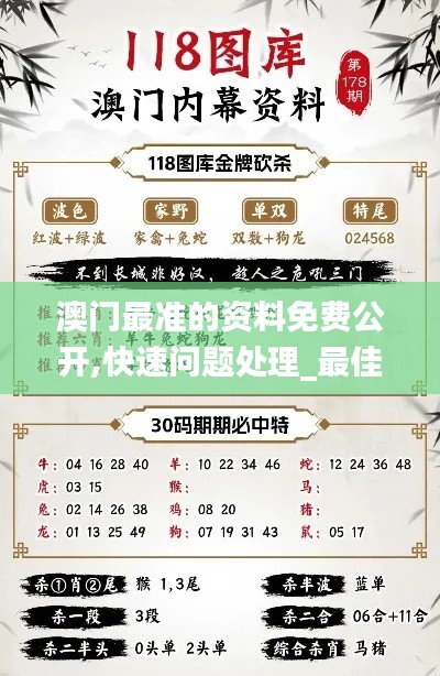 澳门最准的资料免费公开,快速问题处理_最佳版XIB97.470