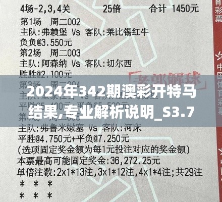 2024年342期澳彩开特马结果,专业解析说明_S3.709