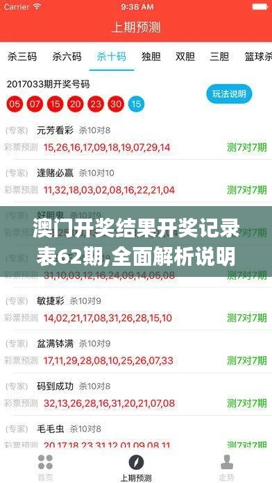 澳门开奖结果开奖记录表62期,全面解析说明_Advance16.868