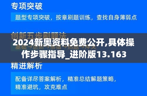 2024新奥资料免费公开,具体操作步骤指导_进阶版13.163