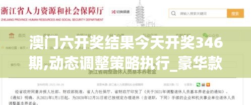 澳门六开奖结果今天开奖346期,动态调整策略执行_豪华款7.598