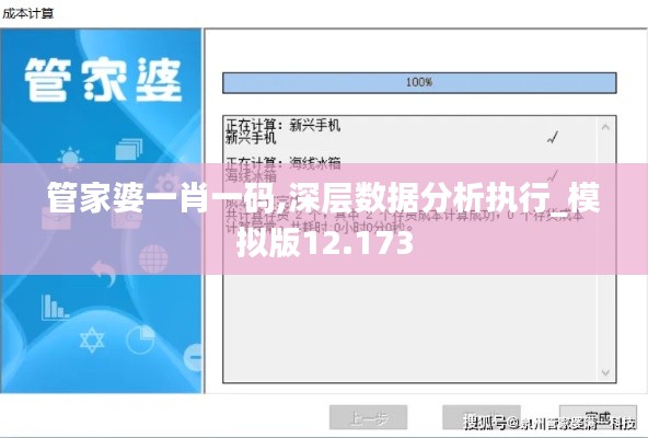 管家婆一肖一码,深层数据分析执行_模拟版12.173