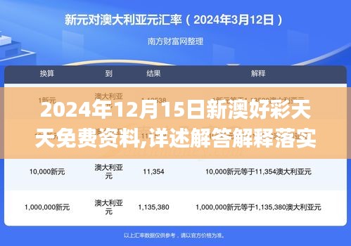 2024年12月15日新澳好彩天天免费资料,详述解答解释落实_安卓款3.838