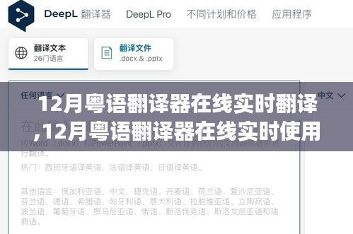 从零开始的详细步骤教学，12月粤语翻译器在线实时使用指南