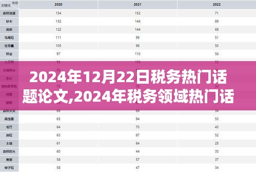 2024年税务领域热门话题论文深度探讨