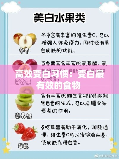 高效变白习惯：变白最有效的食物 