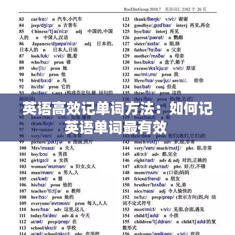 英语高效记单词方法：如何记英语单词最有效 