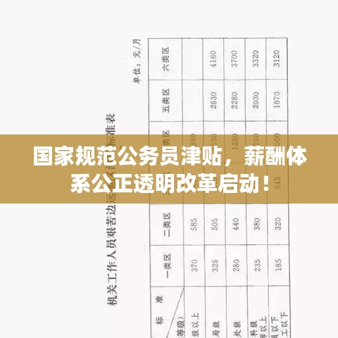 国家规范公务员津贴，薪酬体系公正透明改革启动！