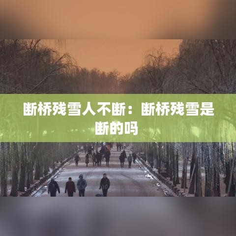 断桥残雪人不断：断桥残雪是断的吗 