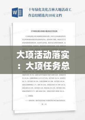 大项活动落实：大项任务总结报告怎么写 