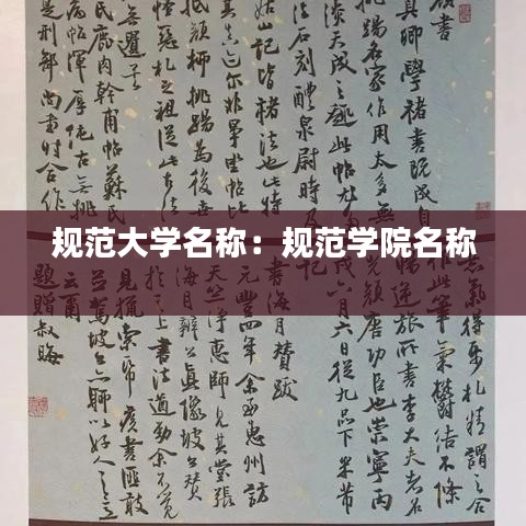 规范大学名称：规范学院名称 