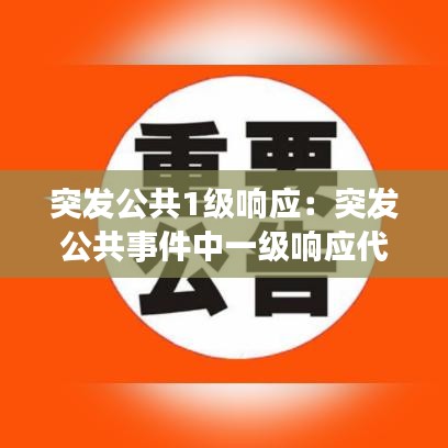 突发公共1级响应：突发公共事件中一级响应代表着什么 
