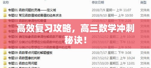 高效复习攻略，高三数学冲刺秘诀！