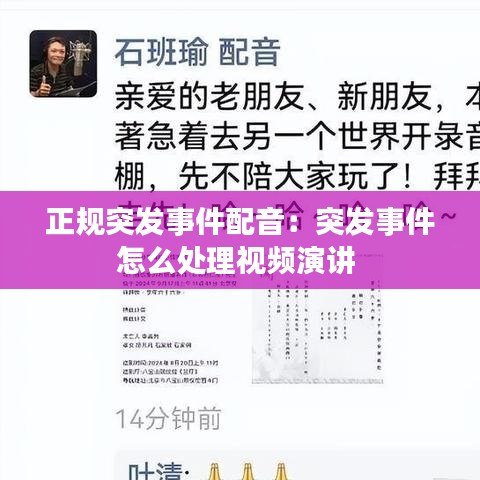 正规突发事件配音：突发事件怎么处理视频演讲 