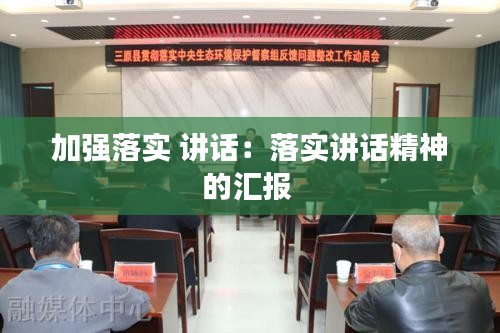 加强落实 讲话：落实讲话精神的汇报 
