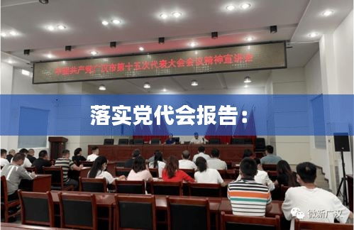 落实党代会报告： 