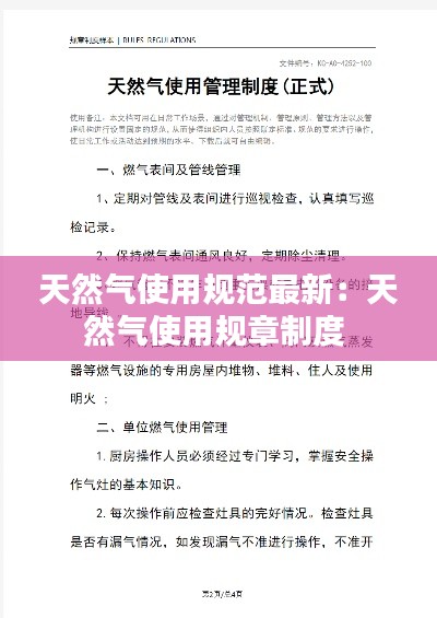 天然气使用规范最新：天然气使用规章制度 