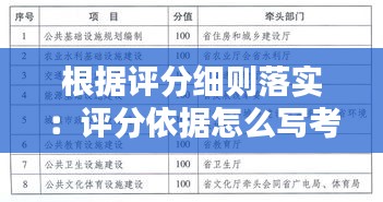 根据评分细则落实：评分依据怎么写考核 