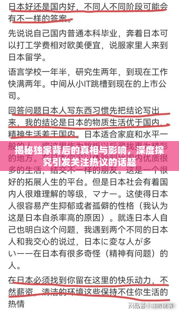 揭秘独家背后的真相与影响，深度探究引发关注热议的话题