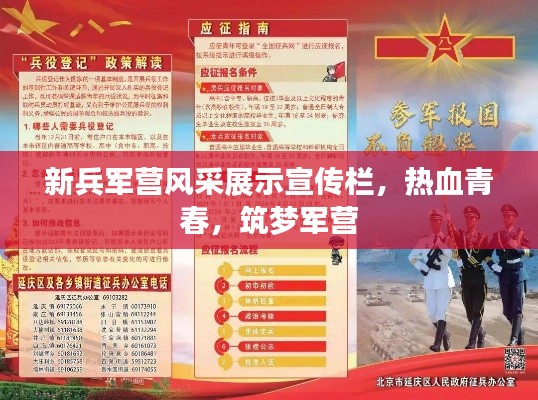 新兵军营风采展示宣传栏，热血青春，筑梦军营