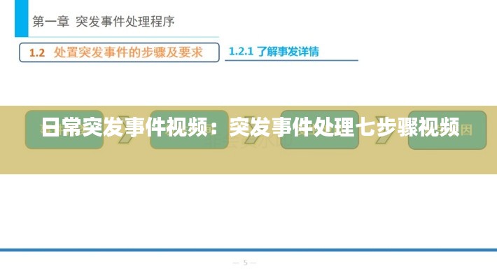 日常突发事件视频：突发事件处理七步骤视频 