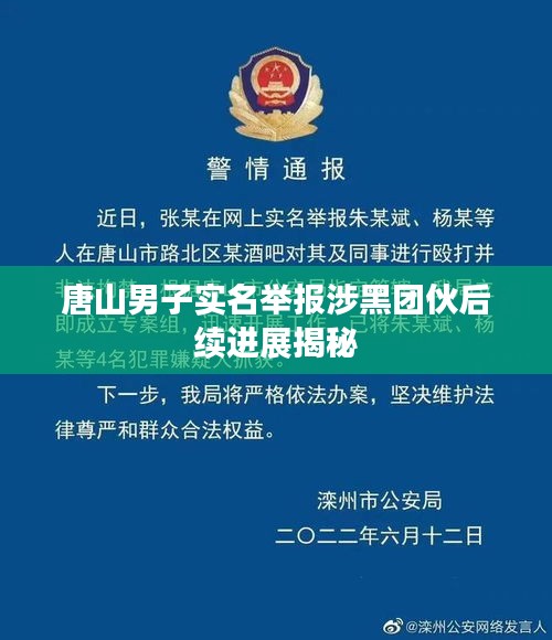 唐山男子实名举报涉黑团伙后续进展揭秘