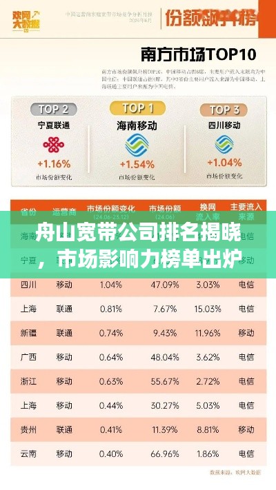 舟山宽带公司排名揭晓，市场影响力榜单出炉！