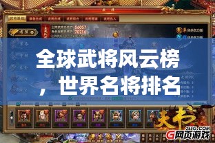 全球武将风云榜，世界名将排名一览