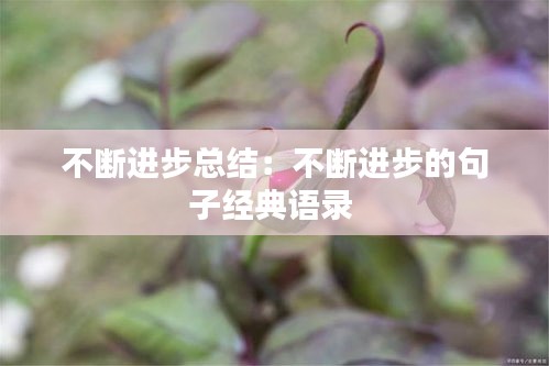 不断进步总结：不断进步的句子经典语录 