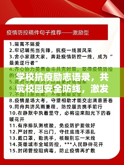 学校抗疫励志语录，共筑校园安全防线，激发青春力量