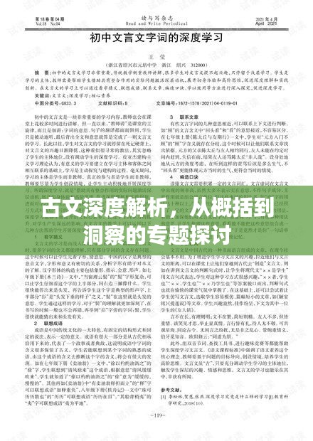 古文深度解析，从概括到洞察的专题探讨