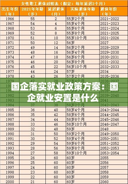 国企落实就业政策方案：国企就业安置是什么 