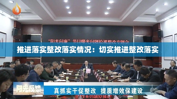 推进落实整改落实情况：切实推进整改落实 