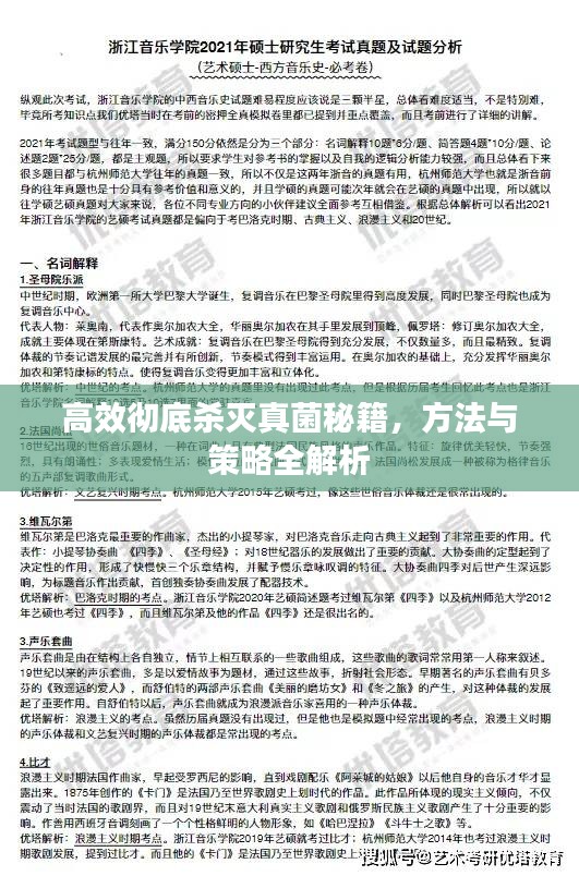 高效彻底杀灭真菌秘籍，方法与策略全解析