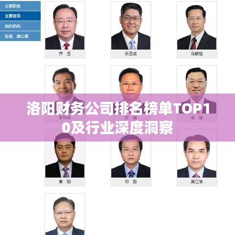 洛阳财务公司排名榜单TOP10及行业深度洞察