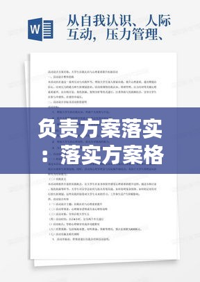 负责方案落实：落实方案格式 